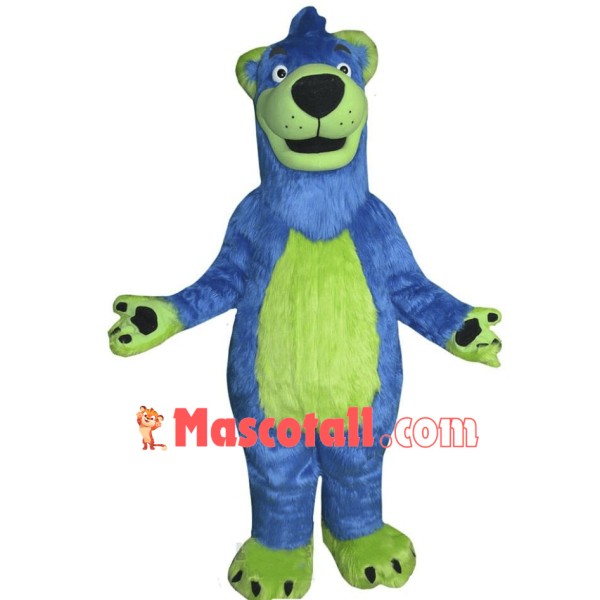 Blue & Green Bear Mascot Costume