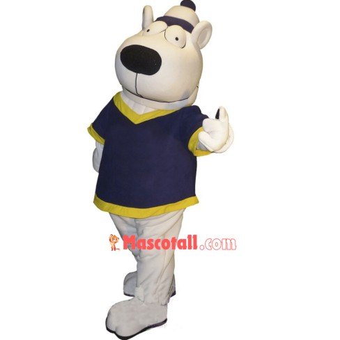 Big Eye White Bear Mascot Costume