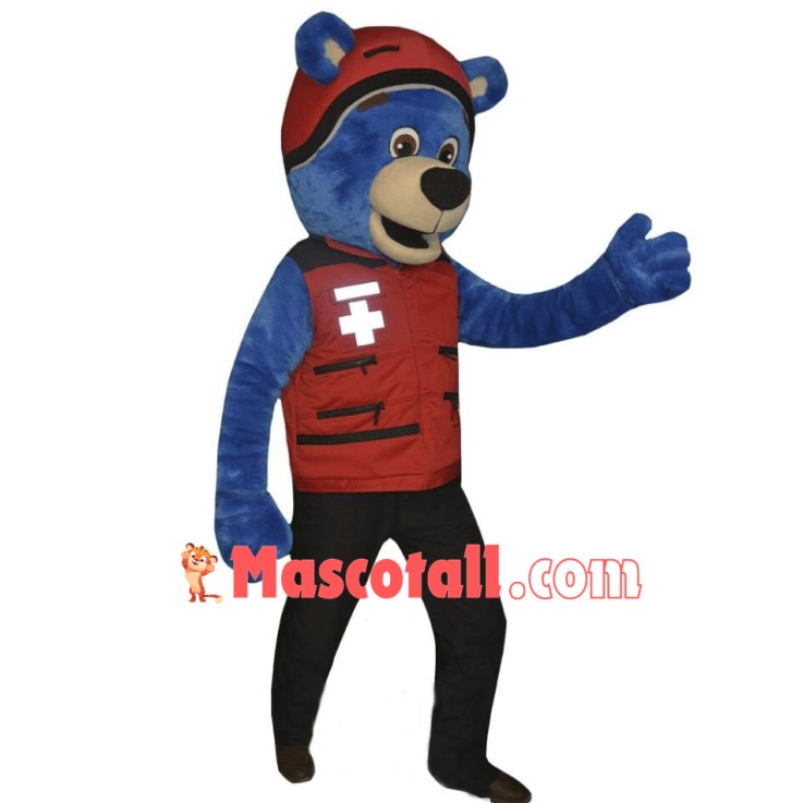 Friendly Blue Lightweight Bear Mascot Costume