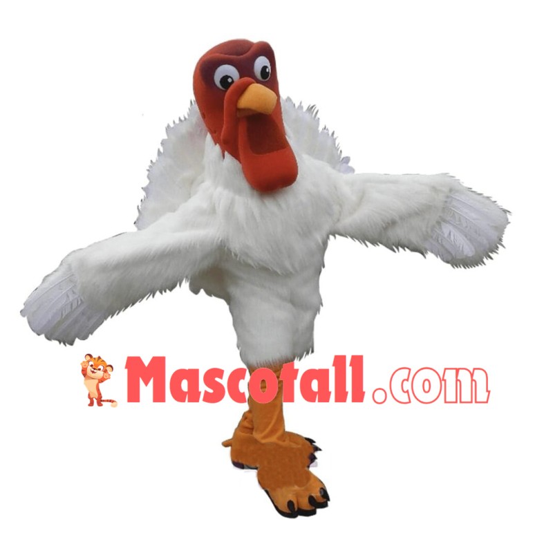White Turkey Mascot Costume