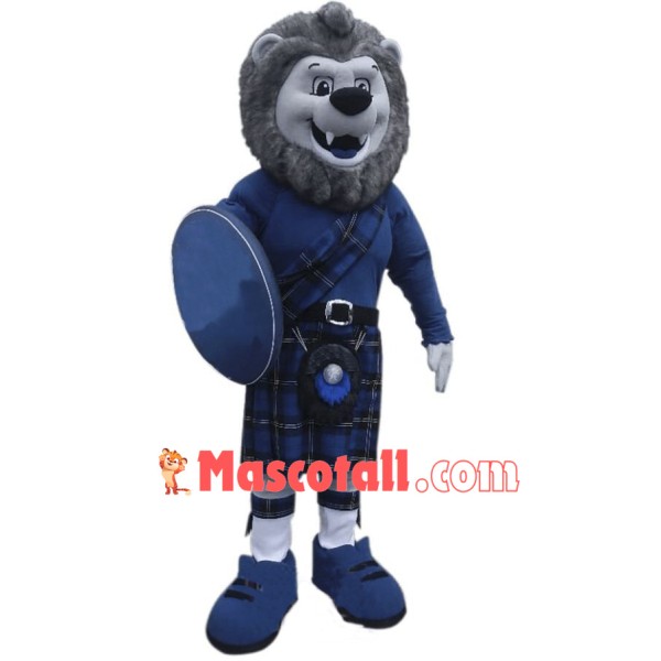 Blue Lightweight Lion Mascot Costume