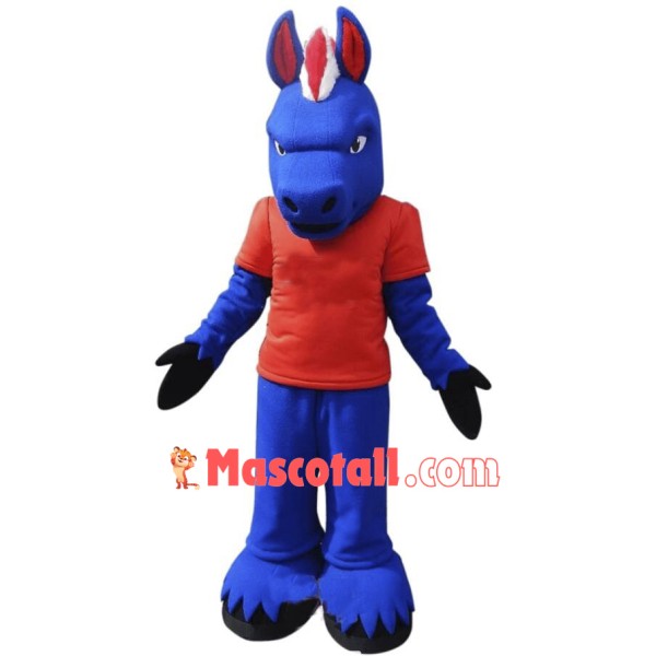 Fierce Blue Horse Mascot Costume