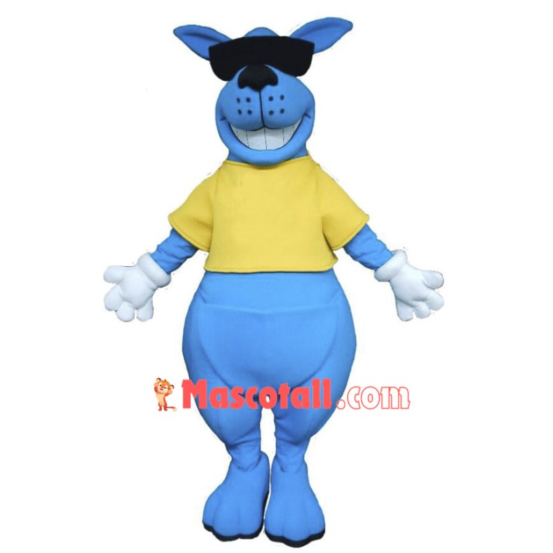 Blue Kangaroo Mascot Costume