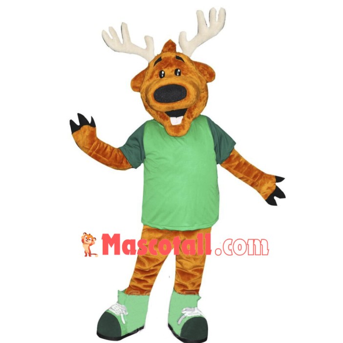 Happy Lightweight Deer Mascot Costume