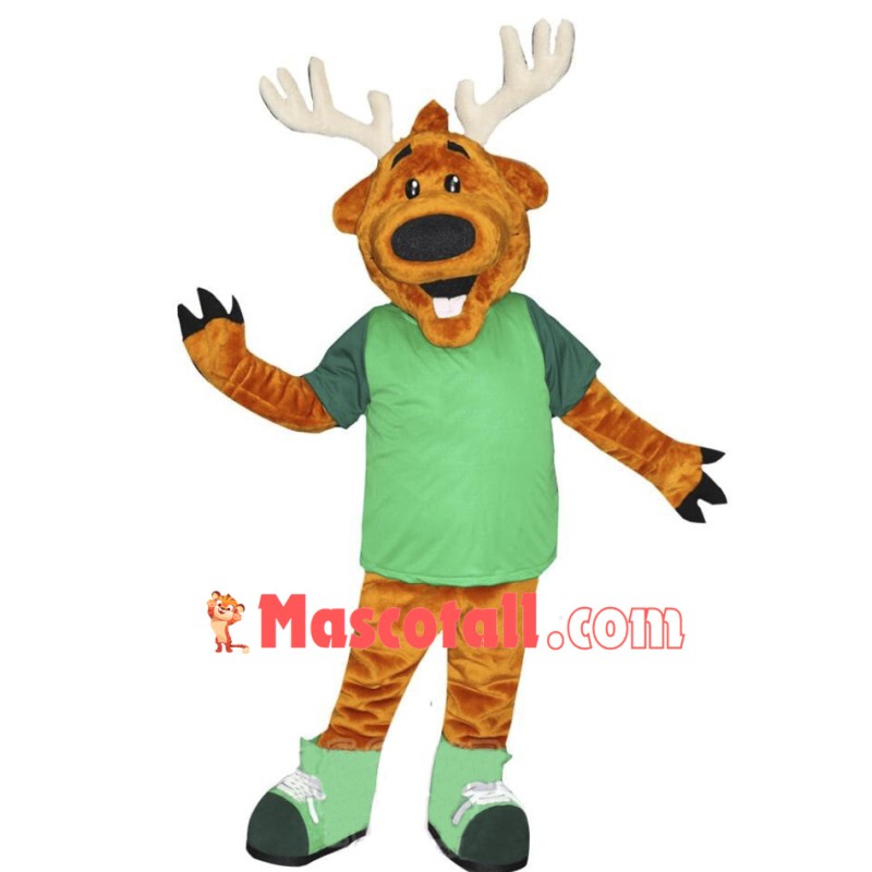 Happy Lightweight Deer Mascot Costume