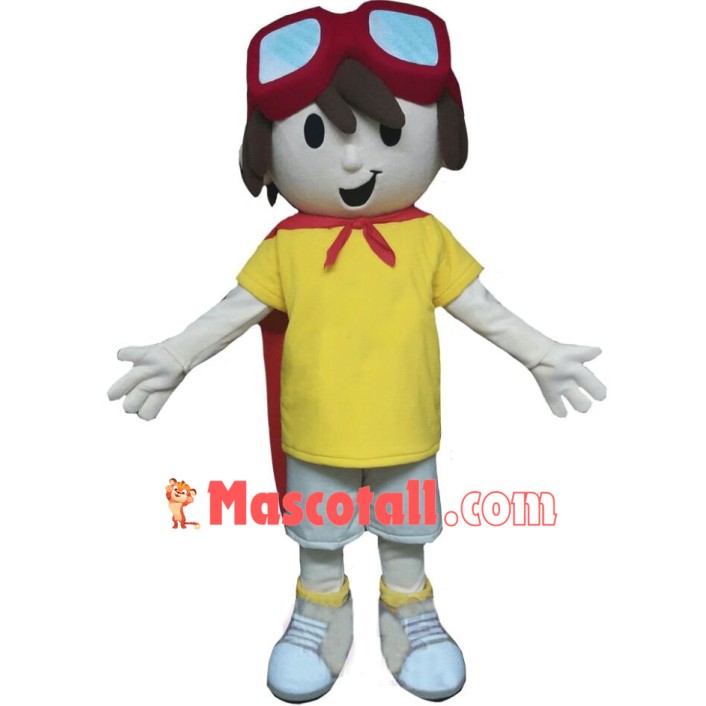 Cute Super Boy Mascot Costume