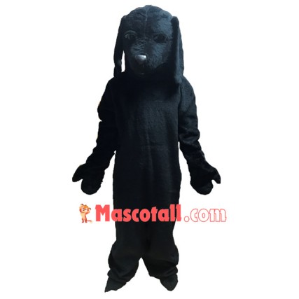 All Black Dog Mascot Costume