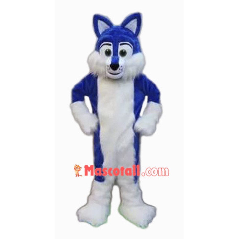Blue Furry Husky Mascot Costume