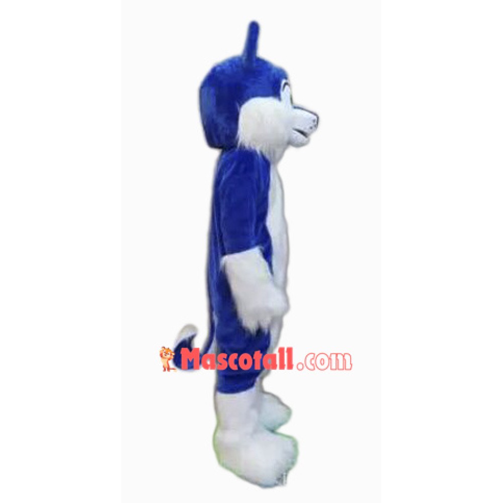 Blue Furry Husky Mascot Costume