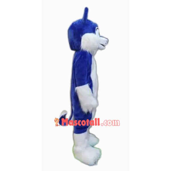Blue Furry Husky Mascot Costume