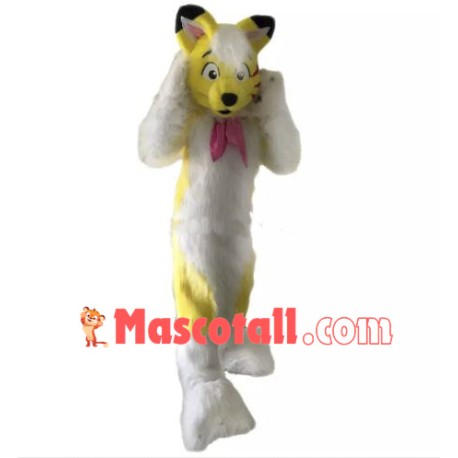 Yellow Husky Mascot Costume