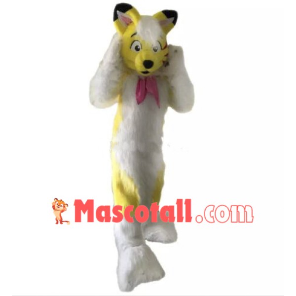 Yellow Husky Mascot Costume