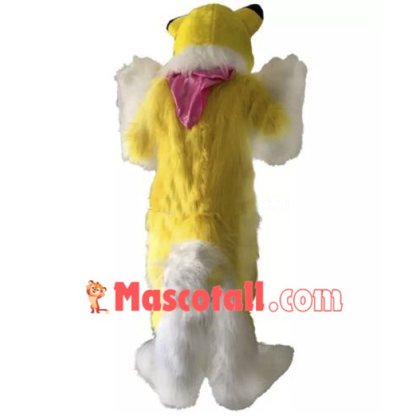 Yellow Husky Mascot Costume