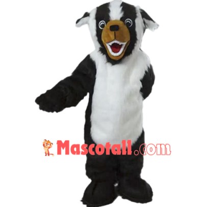 White & Black Dog Mascot Costume