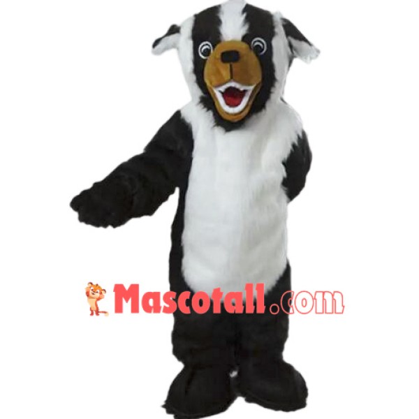 White & Black Dog Mascot Costume