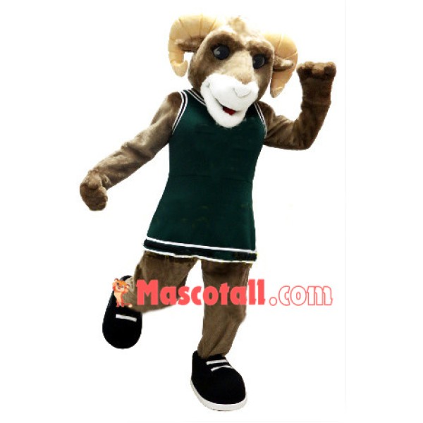 Strong Ram Playing Football Mascot Costume