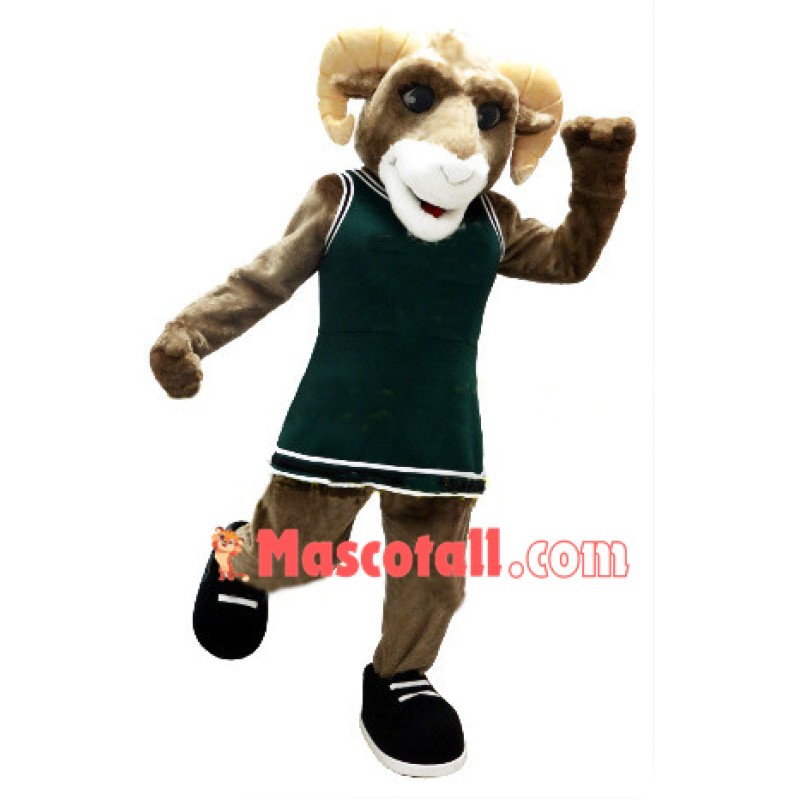 Strong Ram Playing Football Mascot Costume
