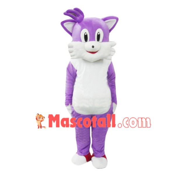 Well-behaved Purple Cat Mascot Costume