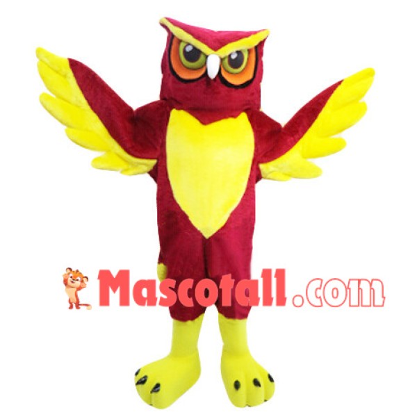Red Brown Adult Size Owl Mascot Costume