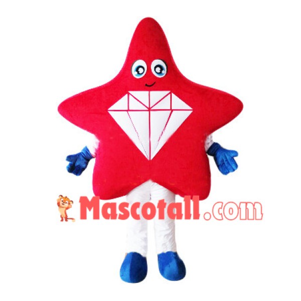 Shiny Red Diamond Star Mascot Costume