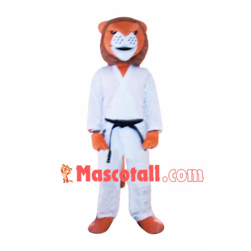 Strong Taekwondo Lion Mascot Costume