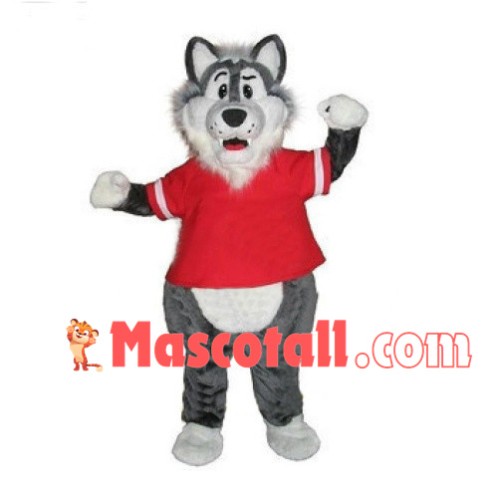 Active Player Gray Wolf Mascot Costume
