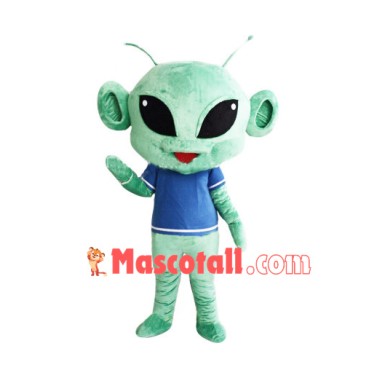 Friendly Green Alien Mascot Costume