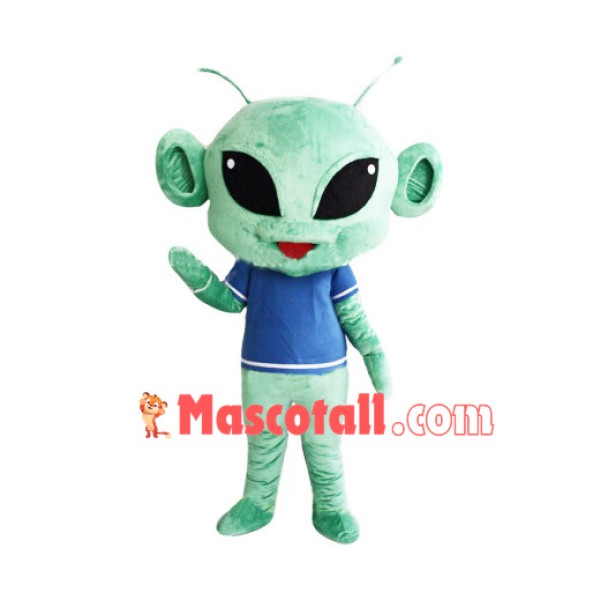 Friendly Green Alien Mascot Costume