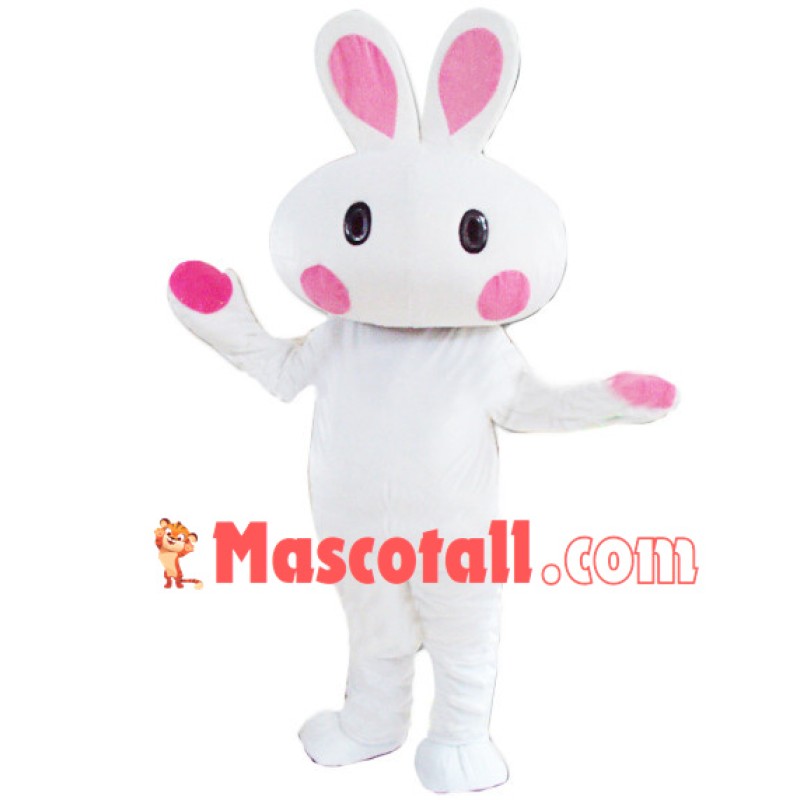 Milk White Bunny Cartoon Mascot Costume
