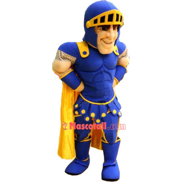 Blue Muscle Spartan Mascot Costume