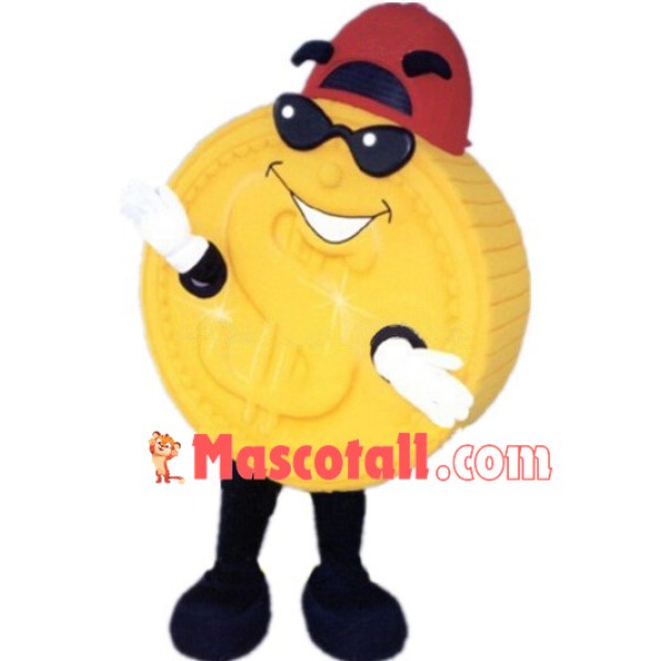 Sunglasses Dollar Coin Mascot Costume