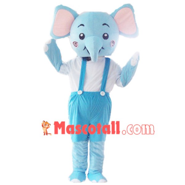Sky Blue Little Cartoon Elephant Mascot Costume