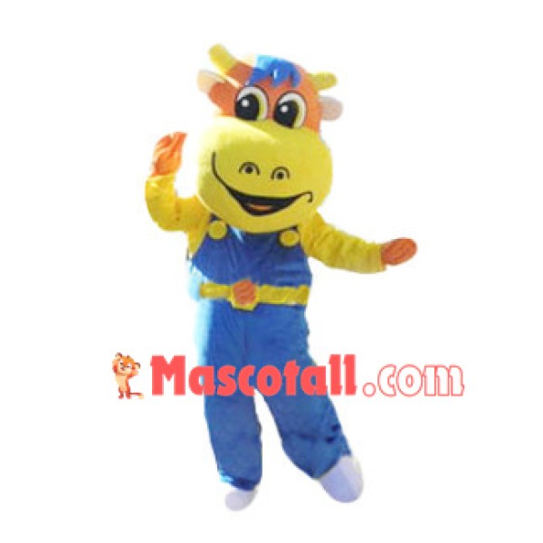 Delighted Engineer Calf Mascot Costume