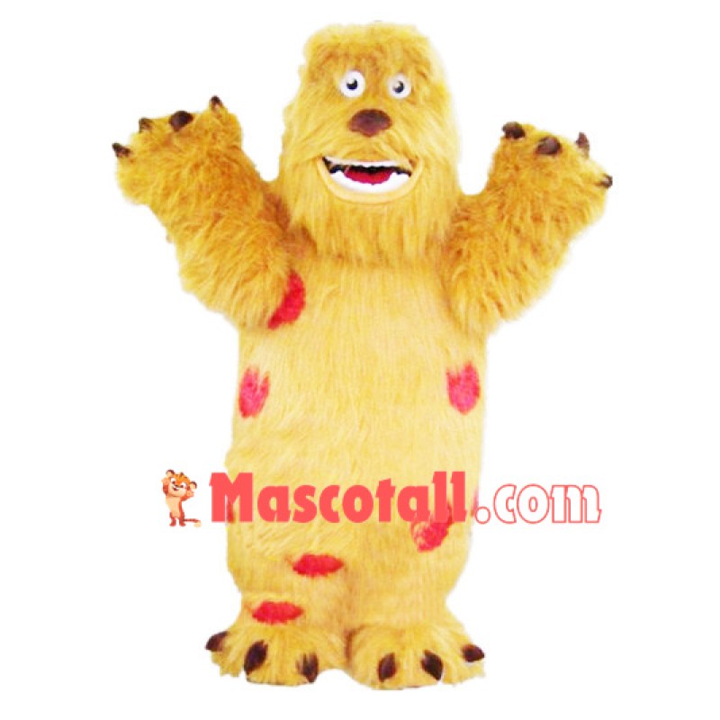 Brown Long Fur Sullivan Mascot Cartoon Costume