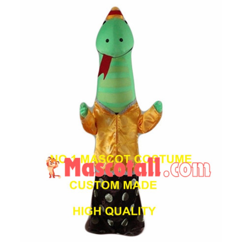 Green Snake Mascot Costume Outfit