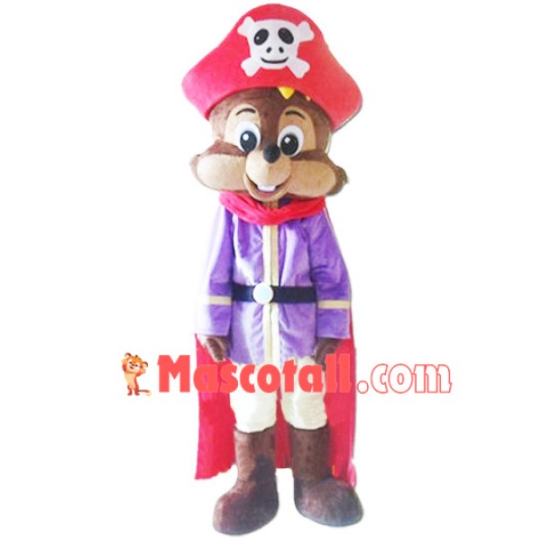 Pirate Chief Chipmunk Mascot Costume