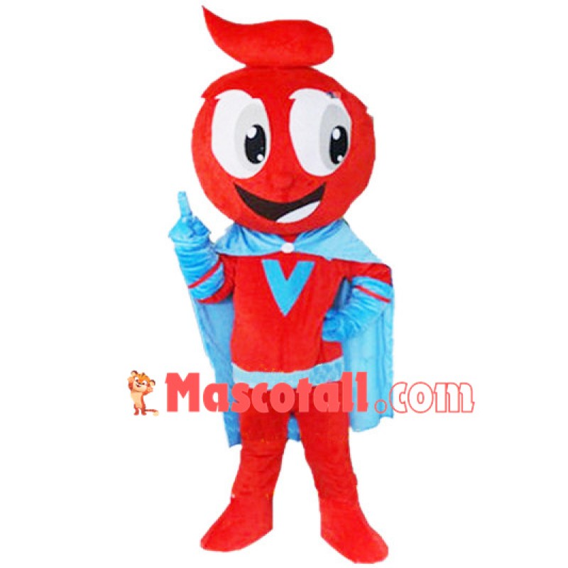 Red Cartoon Cape Doll Mascot Costume