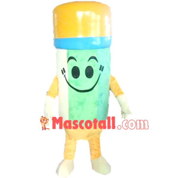 Colored Pencil with Eraser Mascot Costume