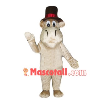 Polite Top Hat Hippo Mascot Costume