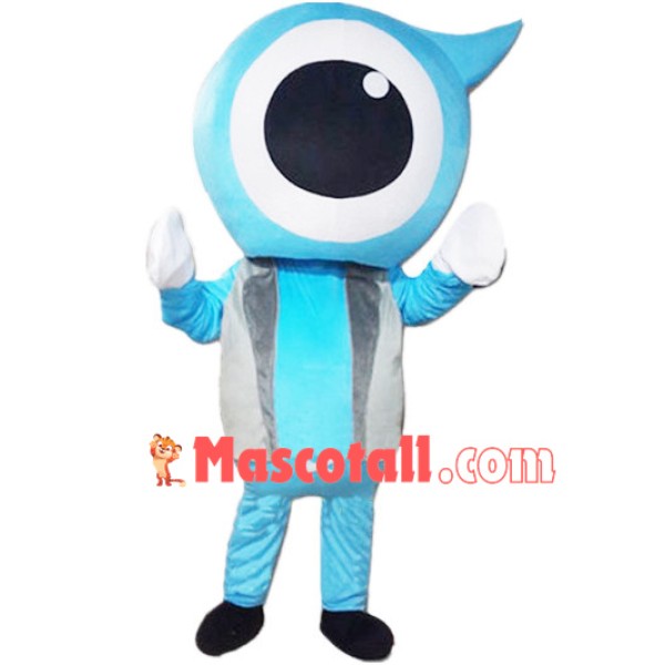 Light Blue Cartoon Eyeball Mascot Costume