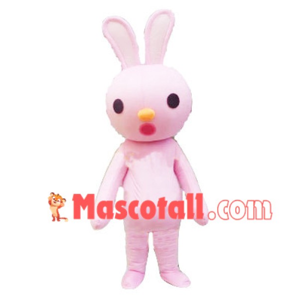 Pink Little Bunny Cartoon Mascot Costume