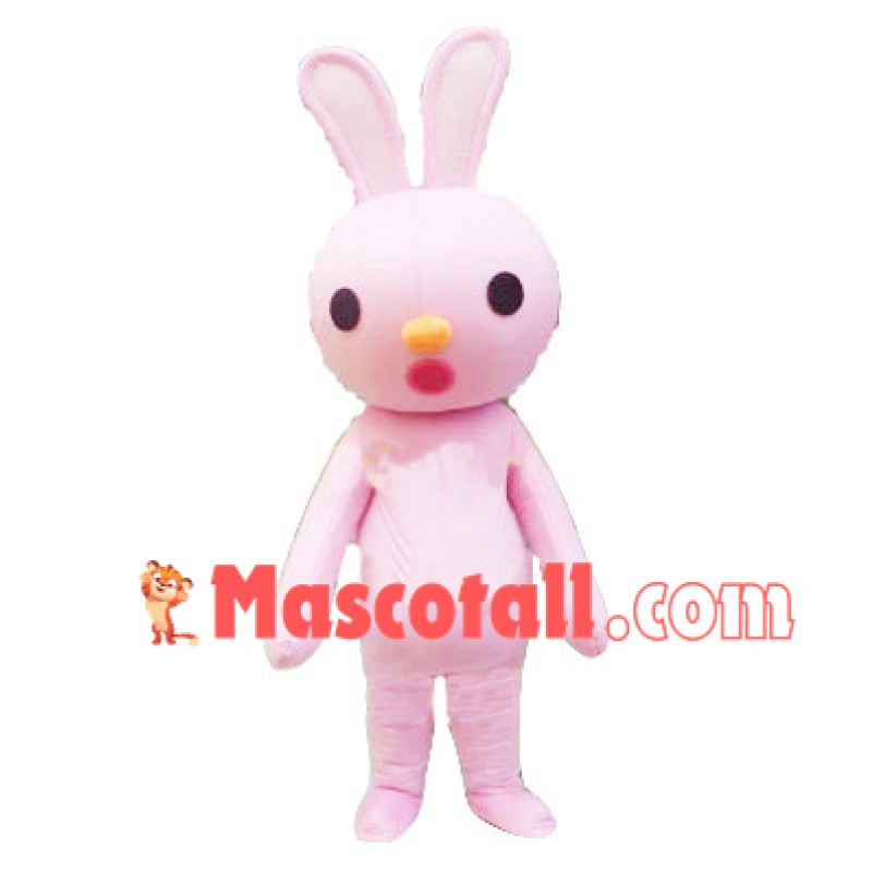 Pink Little Bunny Cartoon Mascot Costume