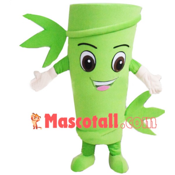 Section Of Green Bamboo Mascot Costume