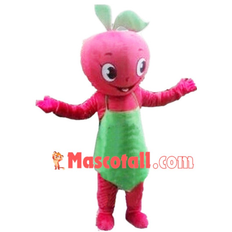 Apple Doll With Apron Mascot Costume