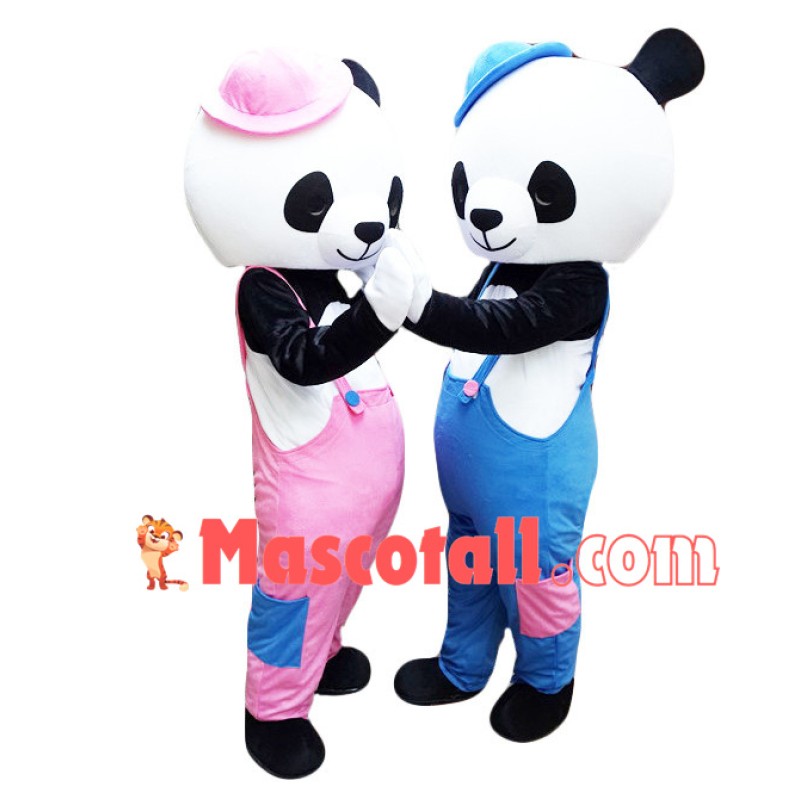 Pair Of Panda Mascot Costume