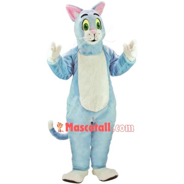 Nice Friendly Blue Cat Mascot Costume