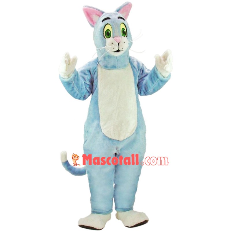 Nice Friendly Blue Cat Mascot Costume