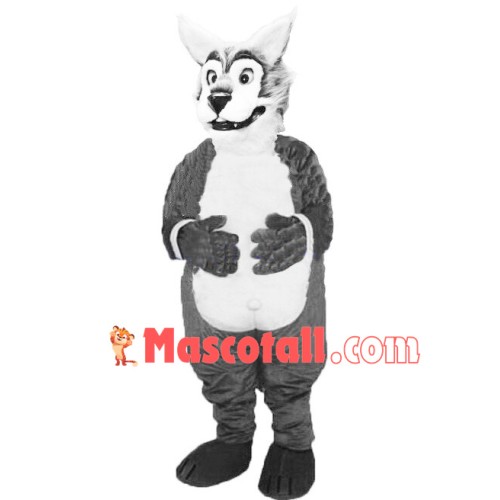 Full-bodied Gray Wolf Mascot Costume