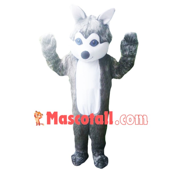 Soft Long Wool Wolf Mascot Costume