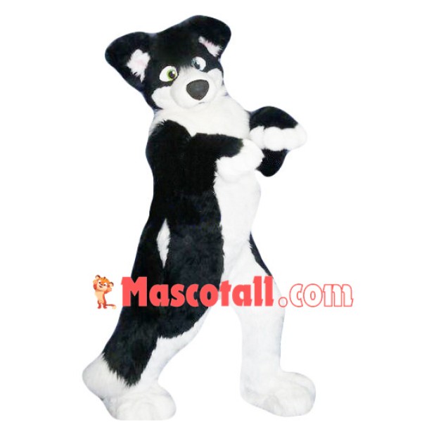 Loyal Shaggy Husky Dog Mascot Costume